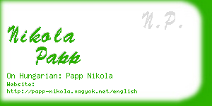 nikola papp business card